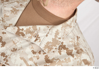  Photos Army Man in Camouflage uniform 13 21th century Army Desert uniform jacket neck upper body 0001.jpg